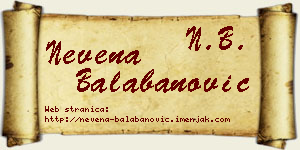 Nevena Balabanović vizit kartica